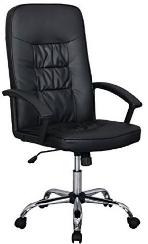 Executive Office Swivel Chair High Back Computer Desk Ergonomic Leather Black