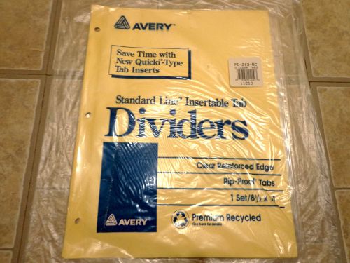 AVERY INSERTABLE TAB DIVIDERS-5 CLEAR TABS,8 1/2X11,RIP-PROOF TABS