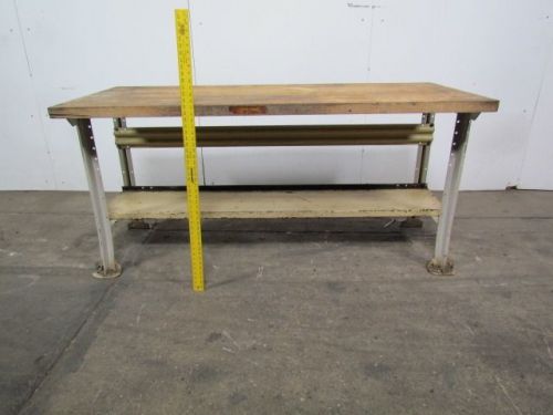 Butcher block top work bench 1-3/4tx30x72 34-1/4 tall w/lower shelf for sale