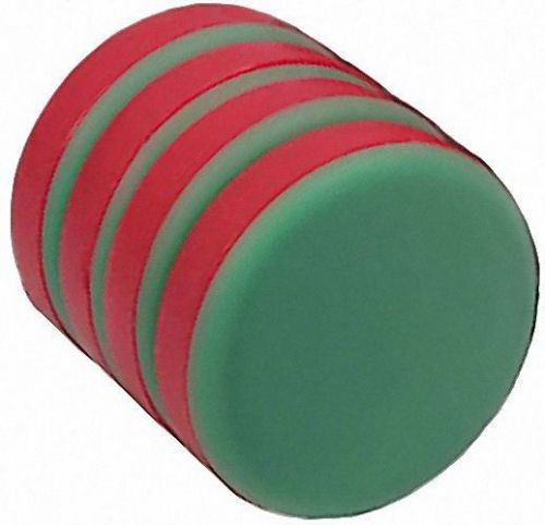 3/4&#034;x 1/8&#034; disc - red &amp; green plastic coated - neodymium rare earth for sale