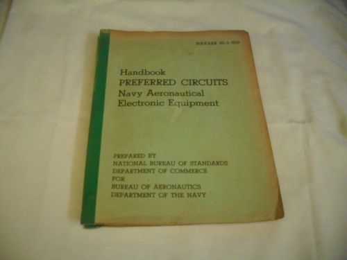 HANDBOOK PREFERRED CIRCUITS NAVY AERONAUTICAL ELECTRONIC EQUIPMENT 1955