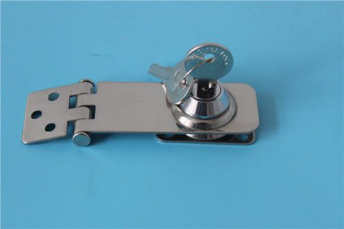 A pair 3&#034;stainless steel security hasp with key door padlock lock shed door gate for sale