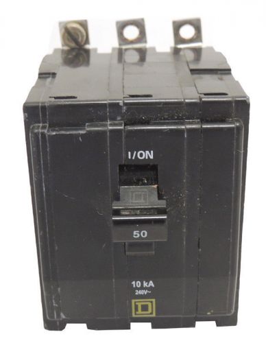Square-d qob350 miniature 50a circuit breaker 3p 240v 3-phase bolt-on/ avail qty for sale