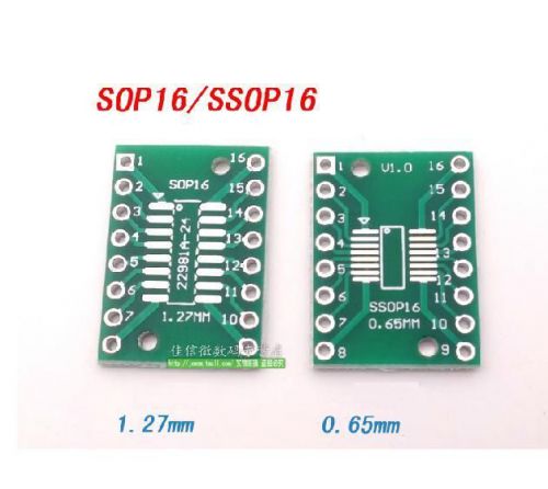 10PCS SOP16 SSOP16 TSSOP16 To DIP16 0.65/1.27mm IC Adapter PCB Board top