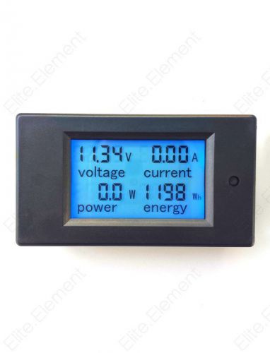 Dc battery monitor 6.5-100v 50a lcd voltage current kwh watt power combo meter for sale