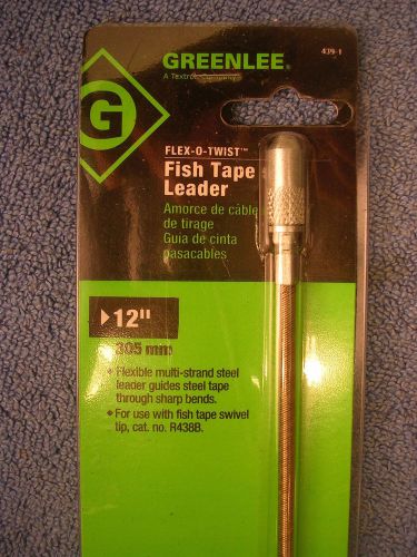 *NEW* Greenlee No. 439-1 12&#034; Flexible Fish Tape Leader for 1/8&#034; Steel Fish Tape