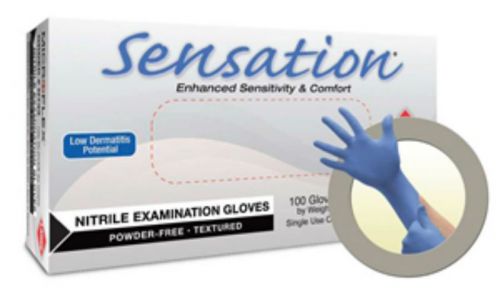 Microflex sensation powder-freeit nitrile exam gloves-10 boxes of100 gloves each for sale