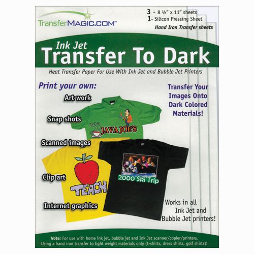 Ink Jet Transfer Paper 8.5&#034;X11&#034; 3/Pkg-For Dark Fabrics