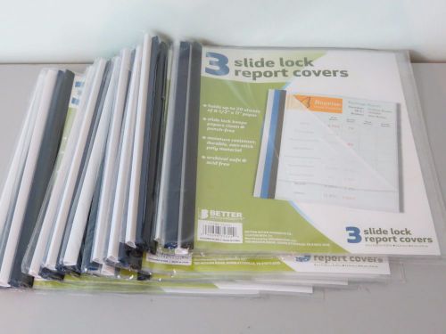 Better Office Products Slide Lock Report Covers Lot (12) Packs of Three NEW