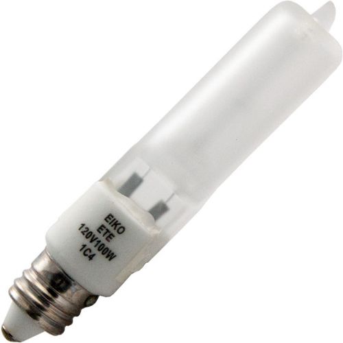 Eiko 15224 ETE | 100W 120V Halogen T4 Frost Miniature Candelabra (E11) Base Bulb