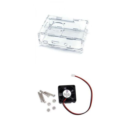 Clear shell case box fixed lid+5v cooling fan for raspberry pi b+/raspberry pi 2 for sale