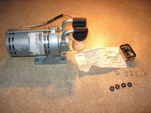 Gast vacuum rotary vane pump, oil-less 0531-102b-g600x w/ thermal protection for sale