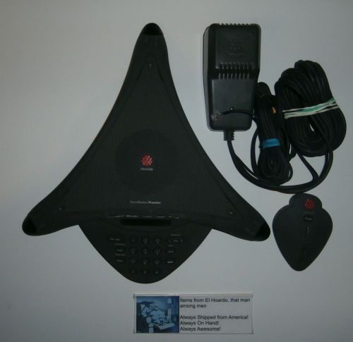 Polycom SoundStation Premier Conference Phone w Mic and AC Adapter Working