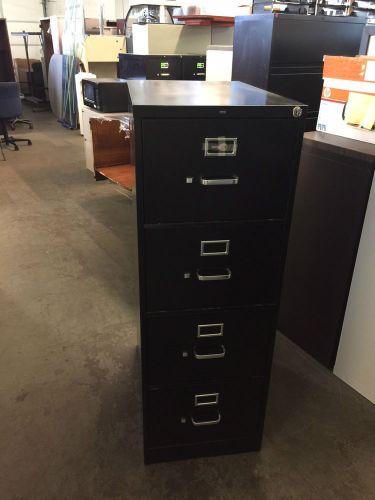 4 DRAWER LEGAL SIZE FILE by HON OFFICE FURN in BLACK COLOR w/LOCK&amp;KEY 26 1/2&#034;D