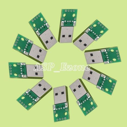 10PCS Male A-USB to DIP 4-Pin 2.54mm 4P Micro Pinboard Adaptor For Cellphone