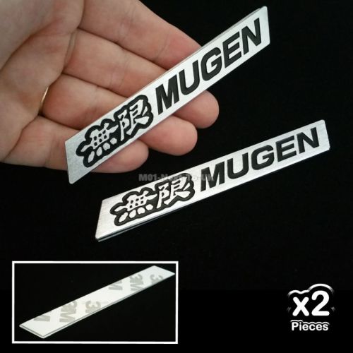 2x mugen black aluminium plate metal chrome car spoiler badge emblem l#2274bk for sale