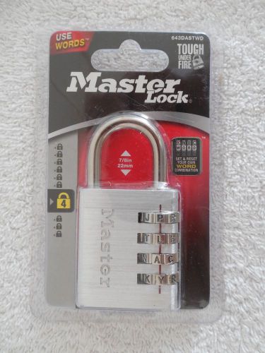 New in Package Master lock 4 Letter Word Combination Lock 643DASTWD 7/8&#034;