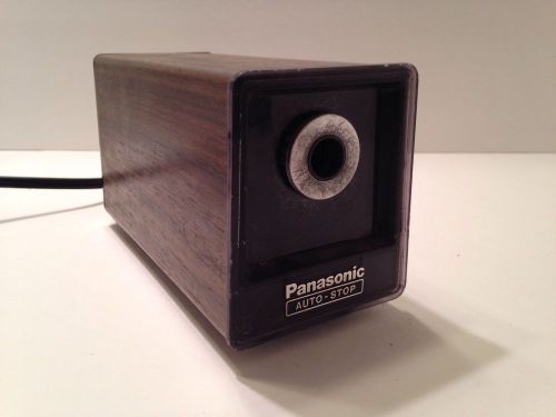 Vintage Panasonic Electric Pencil Sharpener Model KP-77S Auto-Stop Brown Tested