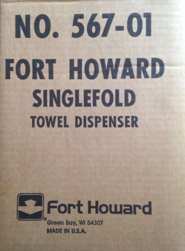 Fort Howard White Metal Singlefold Towel Dispenser. 10x6x8&#034; NEW IN BOX 567-01