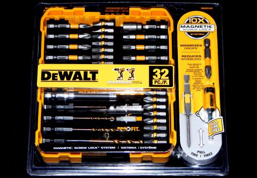 Dewalt 32-pc 10x magnetic screw lock system bit set dwa2sls32 w case screw drill for sale