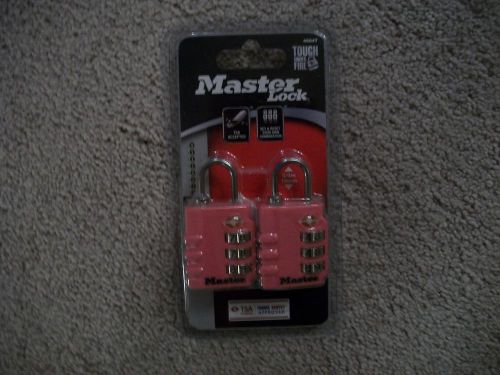 Master Lock 4684T TSA-Accepted Lock Pink, 2-Pack New - Set Own Combo!