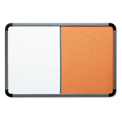 Ingenuity Combo Dry Erase/Cork Board, Resin Frame, 48 x 36, Charcoal Frame