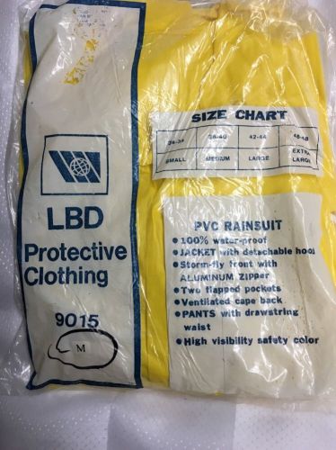 Protective Clothing Vinyl Rainsuit Medium Saftey Yellow. LBD. PVC