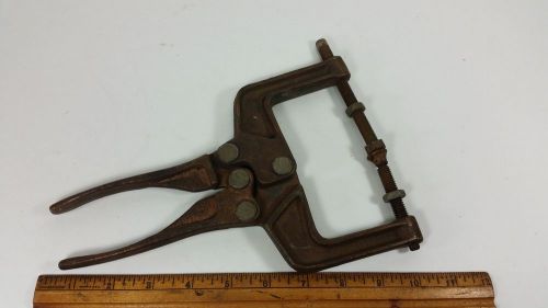 Vintage toggle clamp wespo machinist welding tool copper ground aircraft for sale