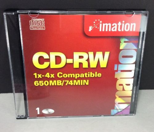Imation CD-RW 1x-4x Compatible 650 MB /74 Min Compact Disc Rewritable NEW