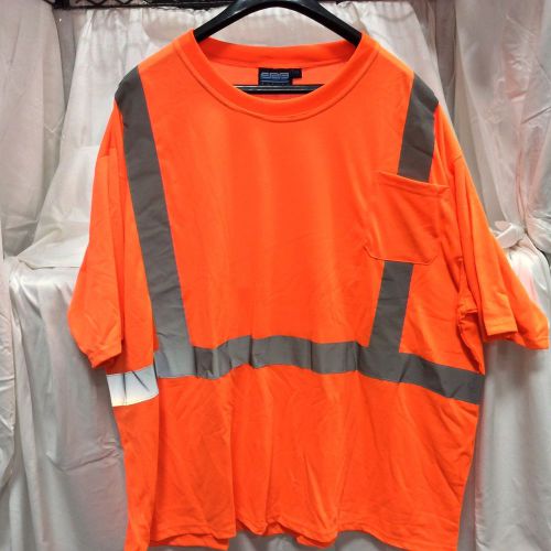 ERB Hi-Vizability Short Sleeve Jersey Knit Shirt, Bright Orange, Safety Vest, 5