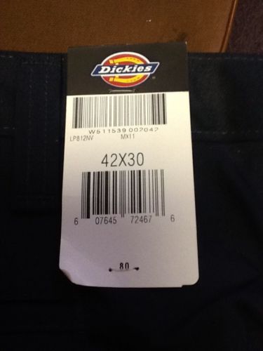 DICKIES LP812NV-42x30 Industrial Work Pants,Twill,Navy