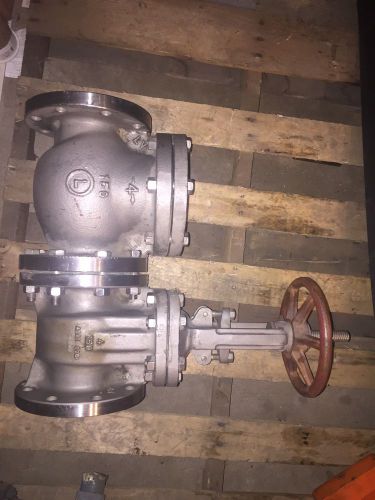 Ladish 4001 - 000 cf8m. ss. gate valve w/ ladish 4001-203 check valve 4&#034;ss. 150# for sale