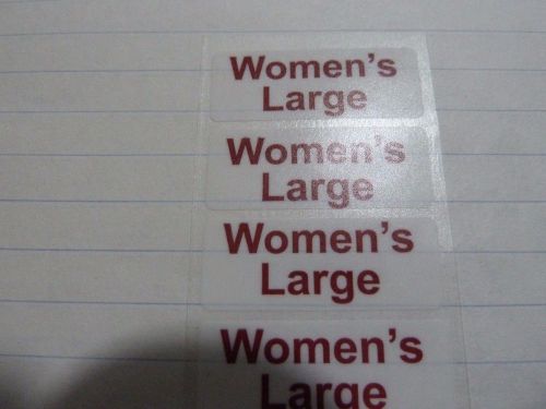 Women&#039;s Large Retail Clothing Size Strip Stickers Clear 1.25 x 5&#034; ---20 labels