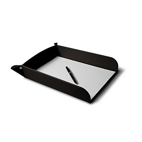 Lucrin - a4 paper tray - brown - smooth leather for sale
