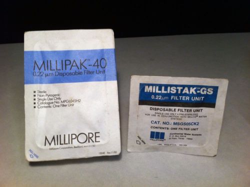 New Millipore Millipak-40 0.22um Disposable Filter Unit ,qty 2