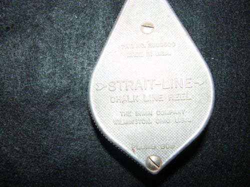 Antique Vintage STRAIT-LINE CHALK LINE REEL PLUMB BOB  Metal Case