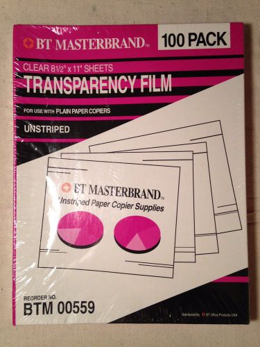 BTM00559 BT Masterbrand Transparency Film for plain paper copiers 100 pck sealed