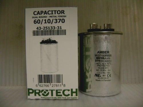 Protech 43-25133-31 capacitor 60/10/370 **new** rheem ruud for sale