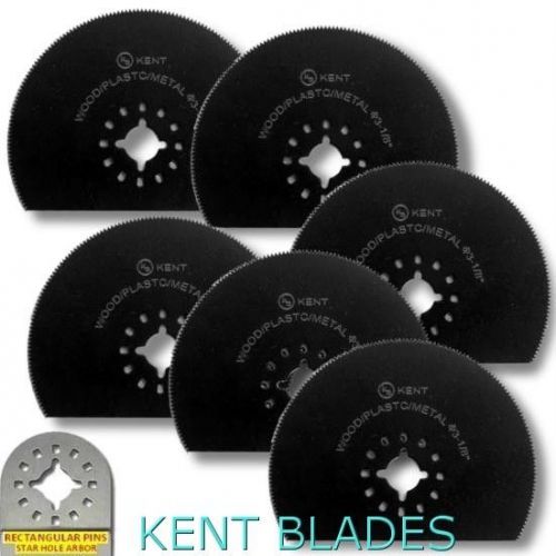 Kent 6pcs 3&#034; half round oscillating multi-tools saw blades, arbor hole type: str for sale