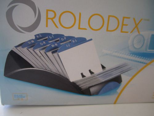 Rolodex NIB 67186RR Card File, 200 Cards/A-Z Index, 4-3/4&#034;X9-3/8&#034;X3&#034; Black(BOX-4