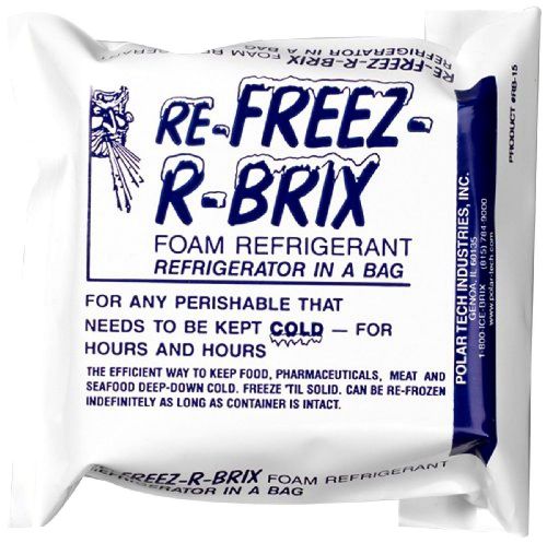 Polar Tech RB15 Re-Freez-R-Brix Foam Refrigerant Pack 4-1/2&#034; Length x 4&#034; Widt...