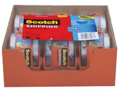 Scotch Heavy Duty Shipping Packaging Tape, 1.88X800 Inches, 6 Rolls, Dispenser