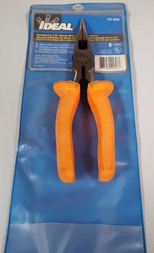 Ideal Insulated Heavy Duty Long Nose Pliers 35-9038 8-1/2&#034; W/ Bag