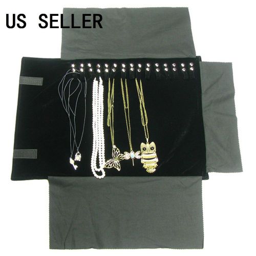 US Seller Portable Jewelry Roll  Necklace Chain Travel Storage Displays Holder