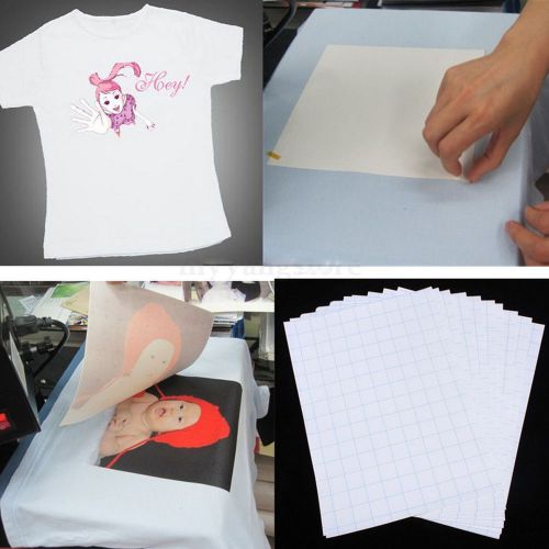 A4 Iron On Inkjet Print Heat Transfer Paper For Light Fabric T-Shirt 10 Sheets