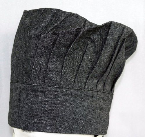Chambray Black Chef Hat Cap by Two Lumps of Sugar Coof Gift One Size fits Most