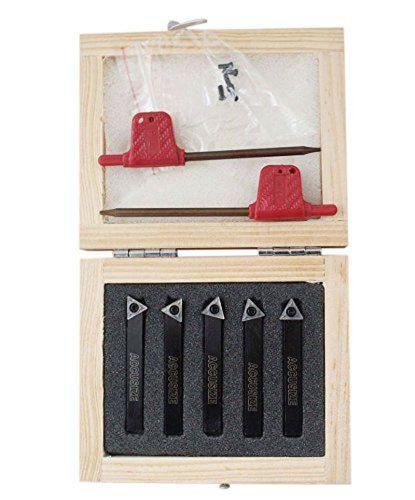 Accusize - 5 Pcs/Set 1/4&#039;&#039; Indexable Carbide Insert Turing Tool Bits #2380-5022