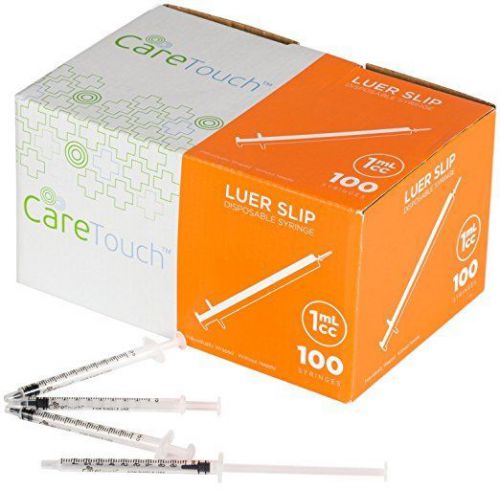 (2 boxes) 1ml Syringe Only with Luer Slip Tip - 100 Syringes by Care Touch *C3*