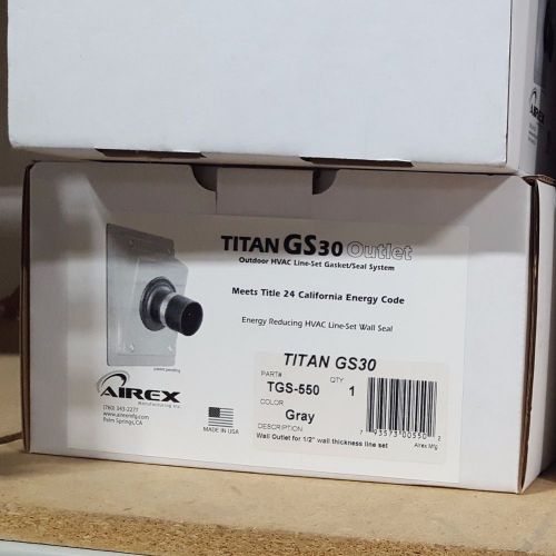 Airex TGS-550-G TITAN GS30 Wall Outlet for 1/2&#034; Thick HVAC Lineset, Gray