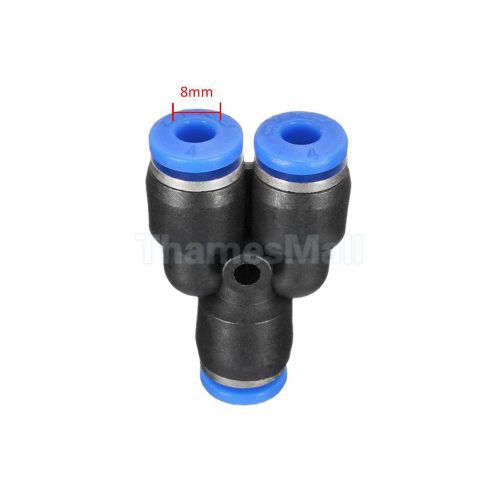 5pcs 8mm Hose Tube Push In Equal Y Pneumatic Quick Joint Connector Fittings